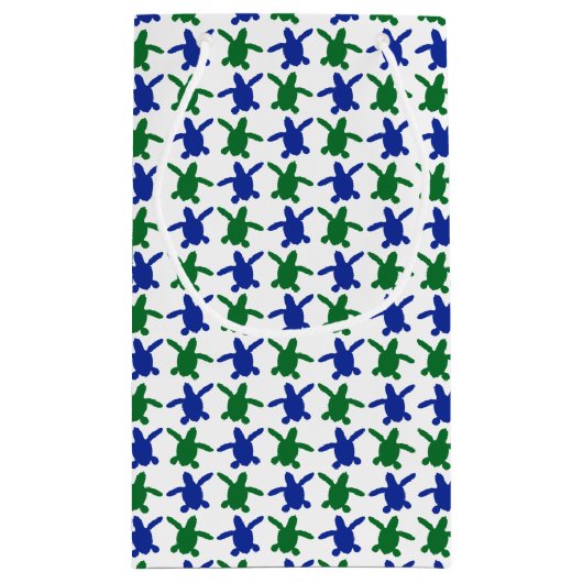 Grafisch Zee Turtle Hatchling Gift Bag Klein Cadeauzakje (Achterkant)