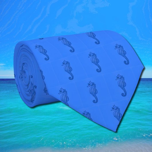 grafisch zeepaardje tweekleurig micropatroon stropdas