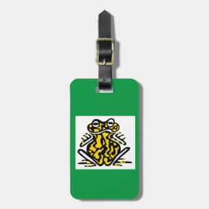 Grafisch -Zwart & geel FROG - Amfibie  - Groen Bagagelabel