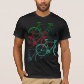 grafisch zwart t-shirt van kleurenfietsen . (Voorkant)