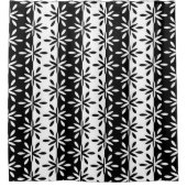 Grafisch zwart-wit en wit geometrisch ventilatorpa douchegordijn (Voorkant)