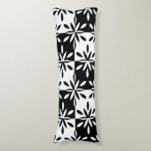 Grafisch zwart-wit en wit geometrisch ventilatorpa lichaamskussen (Voorkant Verticaal)