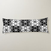 Grafisch zwart-wit en wit geometrisch ventilatorpa lichaamskussen (Achterkant)