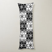 Grafisch zwart-wit en wit geometrisch ventilatorpa lichaamskussen (Achterkant (Verticaal))