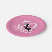 Grafische 50e verjaardag Moderne retro  roze Papieren Bordje (Gekanteld)