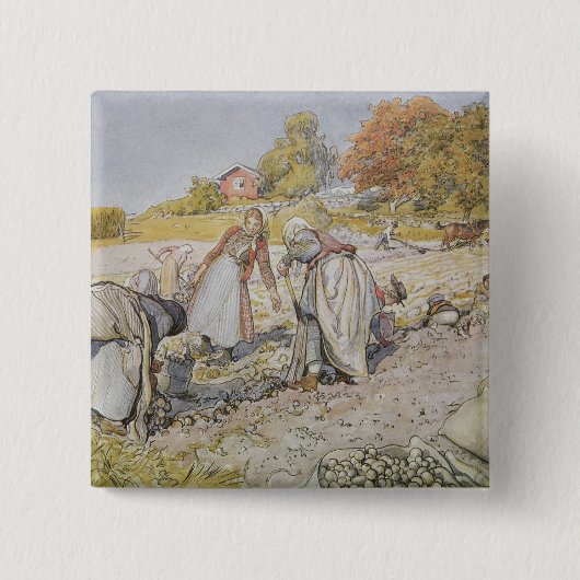 Grafische aardappelen, 1905 vierkante button 5,1 cm (Voorkant)