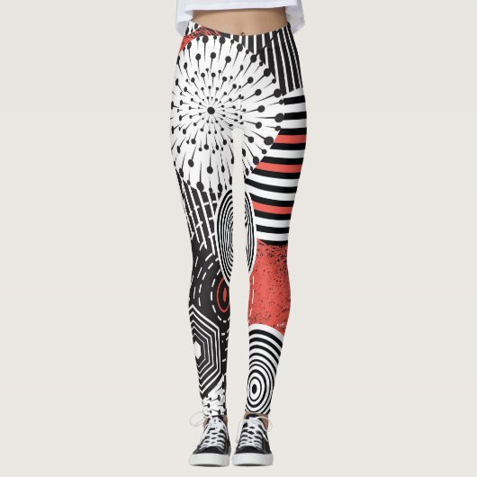 Grafische Abstracte illustratieelementen Leggings (Voorkant)