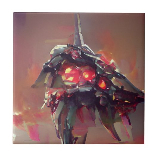 Grafische abstracte kunst van de haargrot tegeltje (Voorkant)