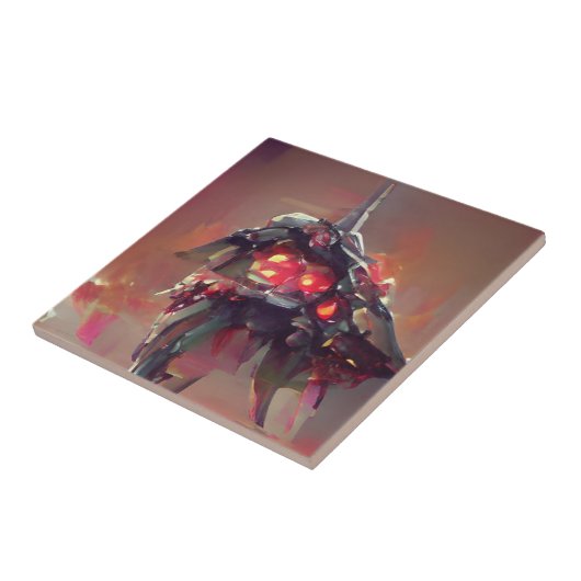 Grafische abstracte kunst van de haargrot tegeltje (Zijkant)