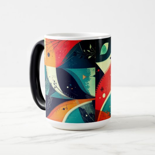 Grafische abstractie Morphing Mok (Voorkant links)
