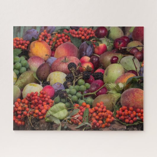 Grafische achtergrond met fruit legpuzzel (Horizontaal)