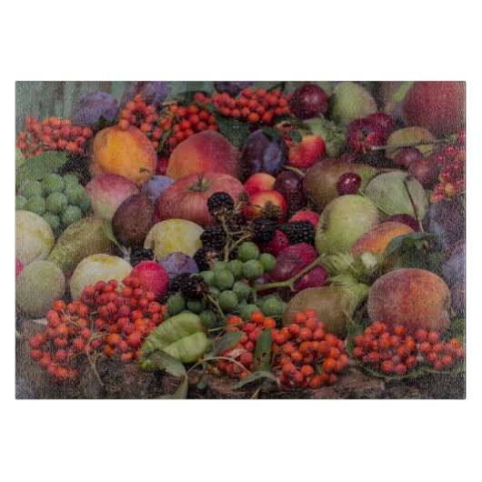 Grafische achtergrond met fruit snijplank (Voorkant)