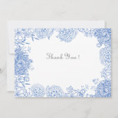 Grafische afbeelding blauwe bloemen bedankkaart (Voorkant)