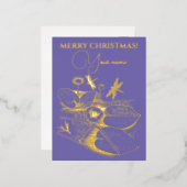 Grafische afbeelding met geel geelbruin water folie feestdagen briefkaart (Voorkant / Achterkant)