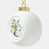 Grafische afbeelding met geel geelbruin water keramische bal ornament (Rechts)