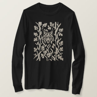 Grafische afbeelding van bobcat in het bos t-shirt