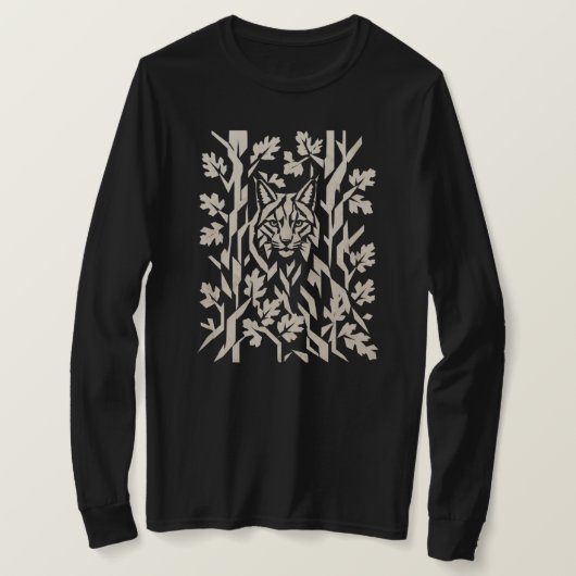 Grafische afbeelding van bobcat in het bos t-shirt (Design voorkant)