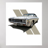 Grafische afbeelding van een zilveren Chevrolet 19 Poster (Voorkant)
