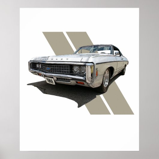 Grafische afbeelding van een zilveren Chevrolet 19 Poster (Voorkant)