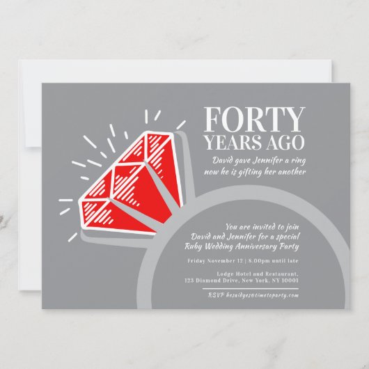 Grafische afbeelding voor 40-jarig jubileumfeest m kaart (Voorkant)