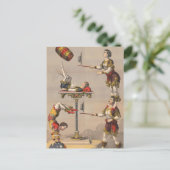  grafische afdruk van een acrobatische handeling. briefkaart (Staand voorkant)