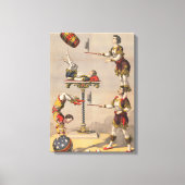 grafische afdruk van een acrobatische handeling. canvas afdruk (Voorkant)