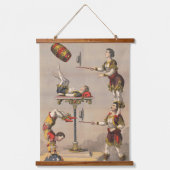 grafische afdruk van een acrobatische handeling. hangend wandkleed (Voorkant)