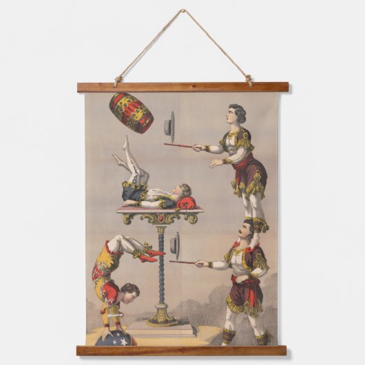  grafische afdruk van een acrobatische handeling. hangend wandkleed (Voorkant)