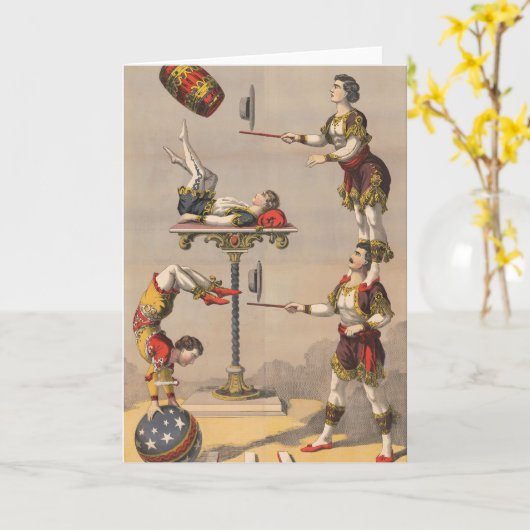  grafische afdruk van een acrobatische handeling. kaart (Gele Bloem)