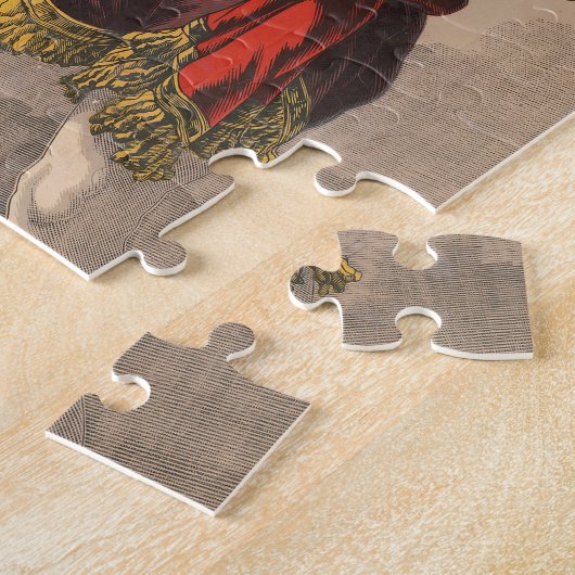 grafische afdruk van een acrobatische handeling. legpuzzel (Zijkant)