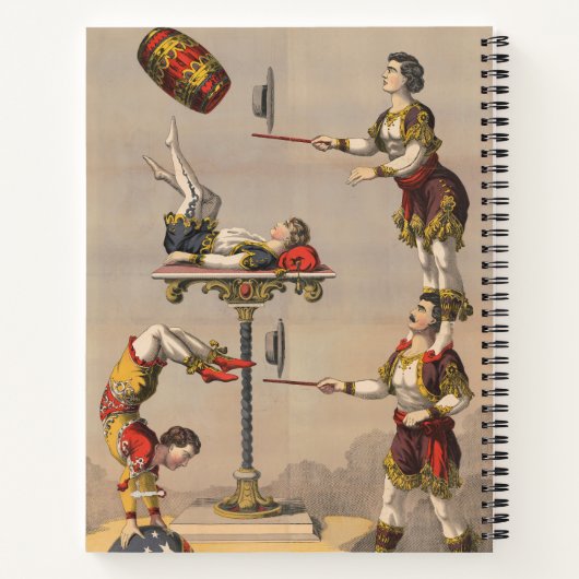  grafische afdruk van een acrobatische handeling. notitieboek (Achterkant)