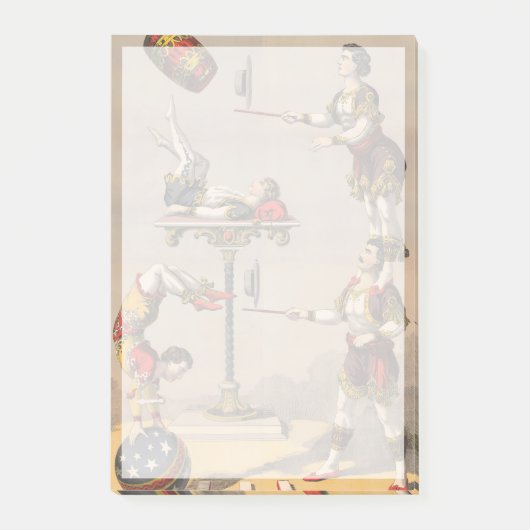 grafische afdruk van een acrobatische handeling. post-it® notes (Voorkant)