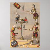 grafische afdruk van een acrobatische handeling. poster (Voorkant)