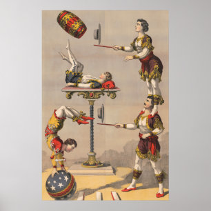  grafische afdruk van een acrobatische handeling. poster