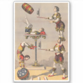  grafische afdruk van een acrobatische handeling. sticker (Voorkant)