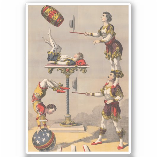  grafische afdruk van een acrobatische handeling. sticker (Voorkant)