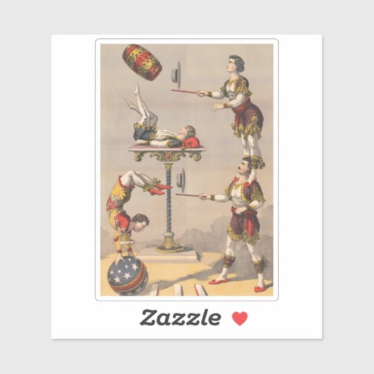  grafische afdruk van een acrobatische handeling. sticker (Vel)
