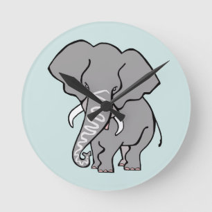 Grafische Afrikaanse olifant - Bedreigde dieren -  Ronde Klok