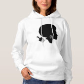 GRAFISCHE AFRO VROUW SILHOUETTE MET AFRO PICK HOODIE (Voorkant)