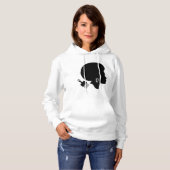 GRAFISCHE AFRO VROUW SILHOUETTE MET AFRO PICK HOODIE (Voorkant volledig)