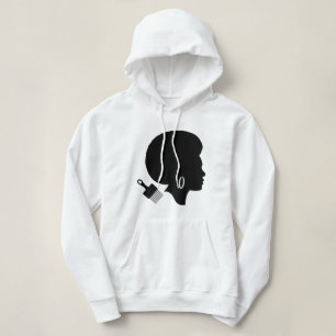 GRAFISCHE AFRO VROUW SILHOUETTE MET AFRO PICK HOODIE