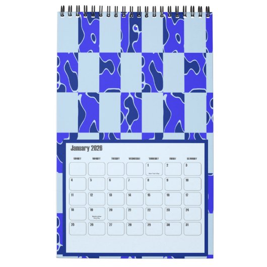 Grafische agenda voor Bright en kleurrijk Retro Kalender (Jan 2026)