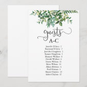 Grafische alfabetische gast die de groene bruiloft kaart (Voorkant / Achterkant)
