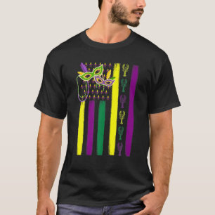 Grafische Amerikaanse Vlag Mardi Gras Carnaval Cad T-shirt