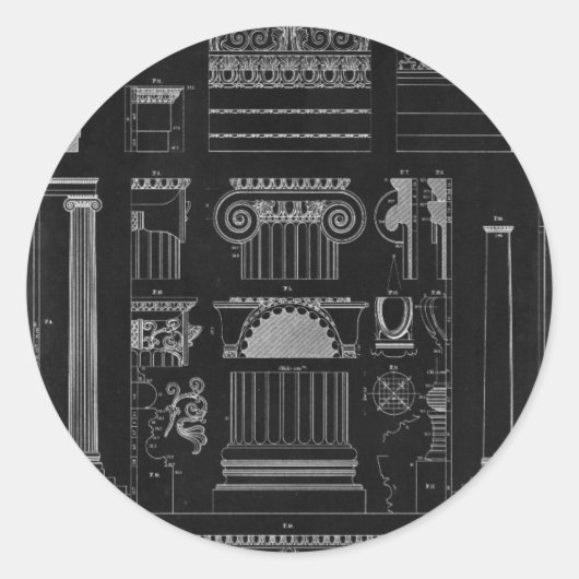 Grafische architectuur IV Ronde Sticker (Voorkant)