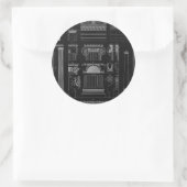 Grafische architectuur IV Ronde Sticker (Tas)