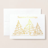 Grafische Art Deco Kerstboom Foto Kerstmis Folie Kaarten (Voorkant met envelop)