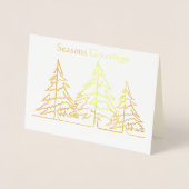 Grafische Art Deco Kerstboom Foto Kerstmis Folie Kaarten (Voorkant)