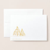 Grafische Art Deco Kerstboom Foto Kerstmis Folie Kaarten (Met envelop)