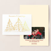 Grafische Art Deco Kerstboom Foto Kerstmis Folie Kaarten (Display)